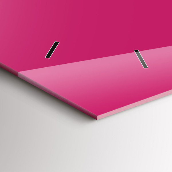 Horizontal wall clock Color strong pink