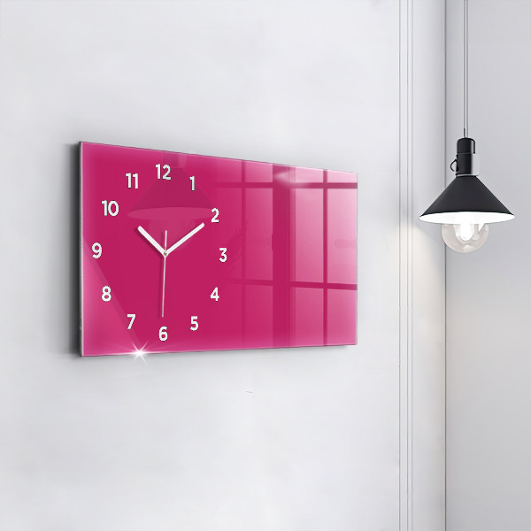 Horizontal wall clock Color strong pink