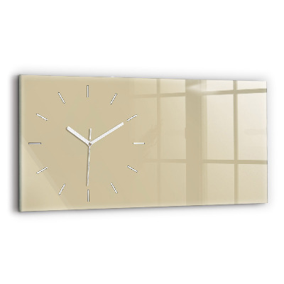 Horizontal wall clock Beige color