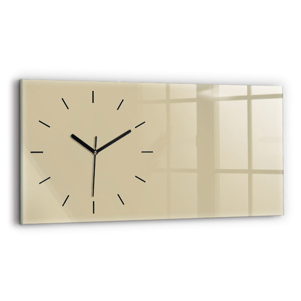 Horizontal wall clock Beige color