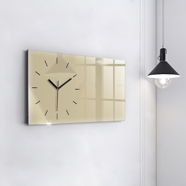 Horizontal wall clock Beige color