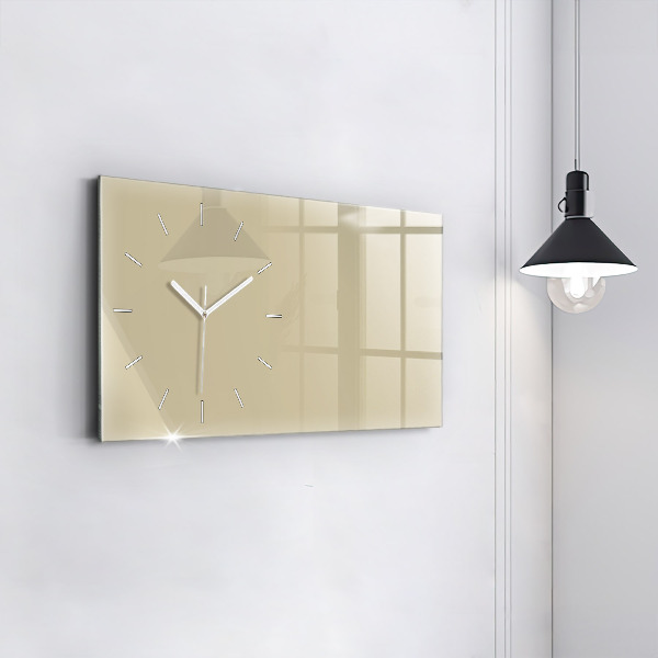 Horizontal wall clock Beige color