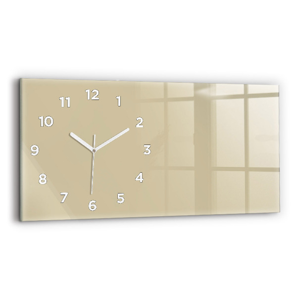 Horizontal wall clock Beige color