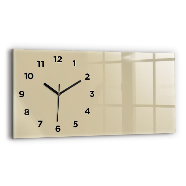 Horizontal wall clock Beige color