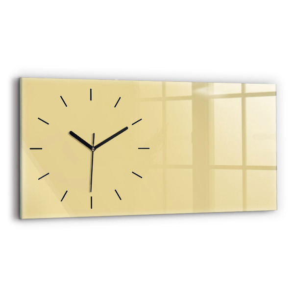 Horizontal wall clock Cream color