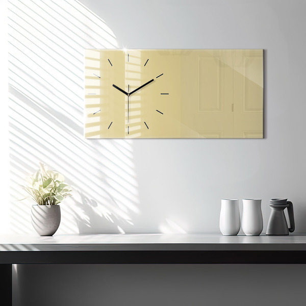 Horizontal wall clock Cream color