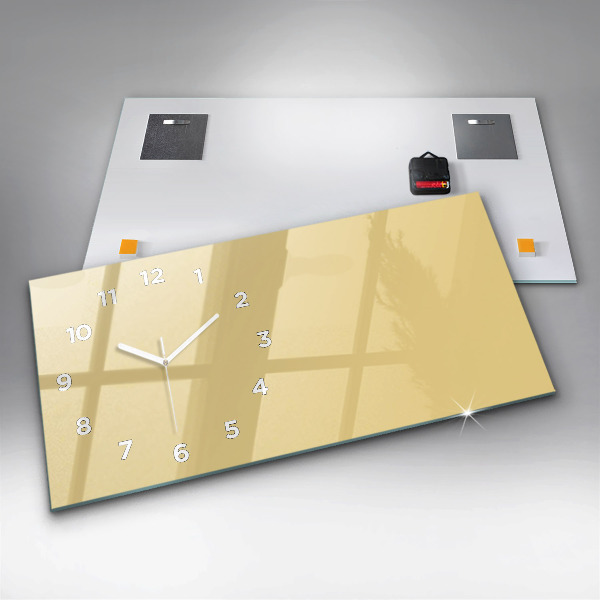 Horizontal wall clock Cream color