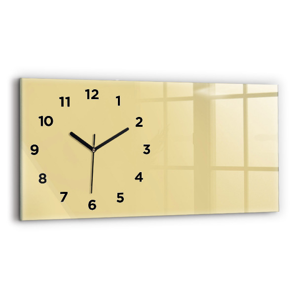 Horizontal wall clock Cream color