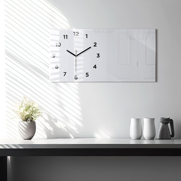 Horizontal wall clock Color dark white