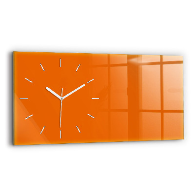 Horizontal wall clock Orange color