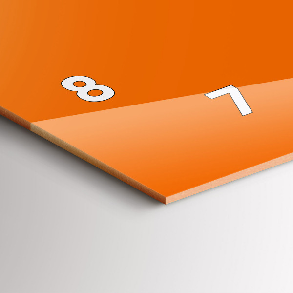 Horizontal wall clock Orange color