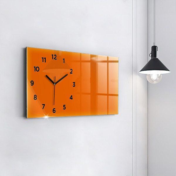 Horizontal wall clock Orange color