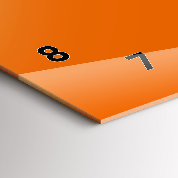 Horizontal wall clock Orange color