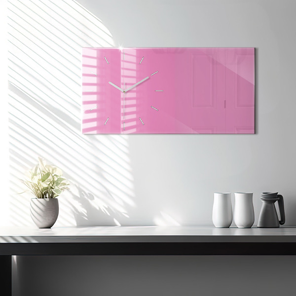 Horizontal wall clock Color pink