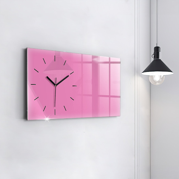 Horizontal wall clock Color pink