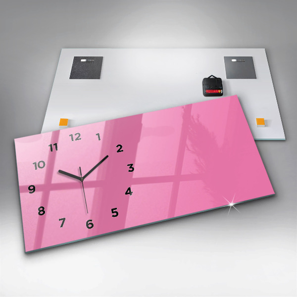 Horizontal wall clock Color pink