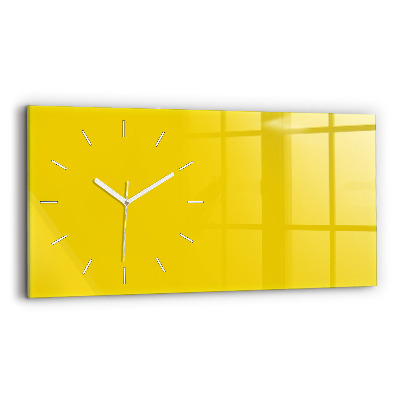 Horizontal wall clock Light yellow color