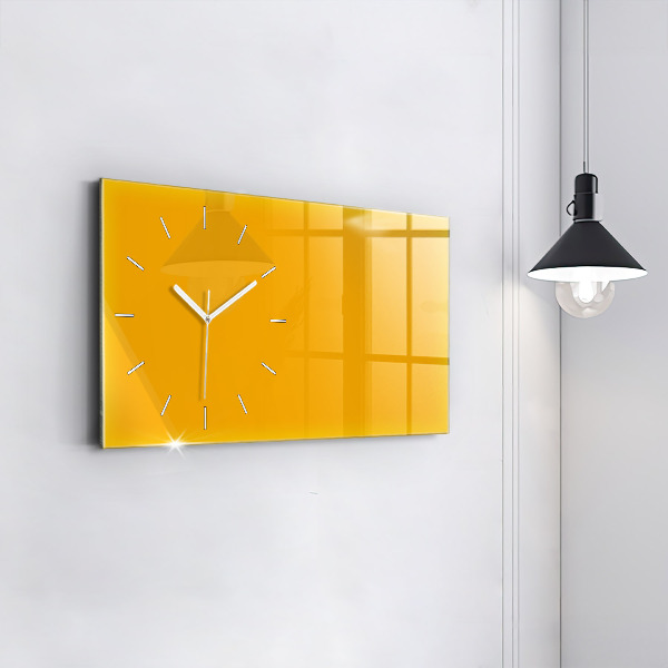 Horizontal wall clock Color golden yellow