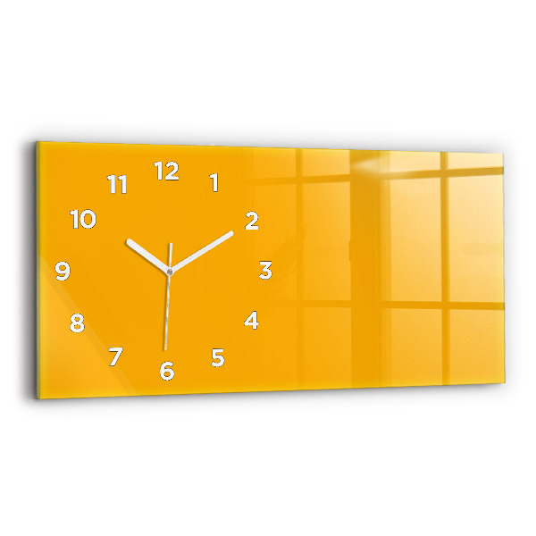 Horizontal wall clock Color golden yellow
