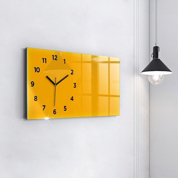 Horizontal wall clock Color golden yellow