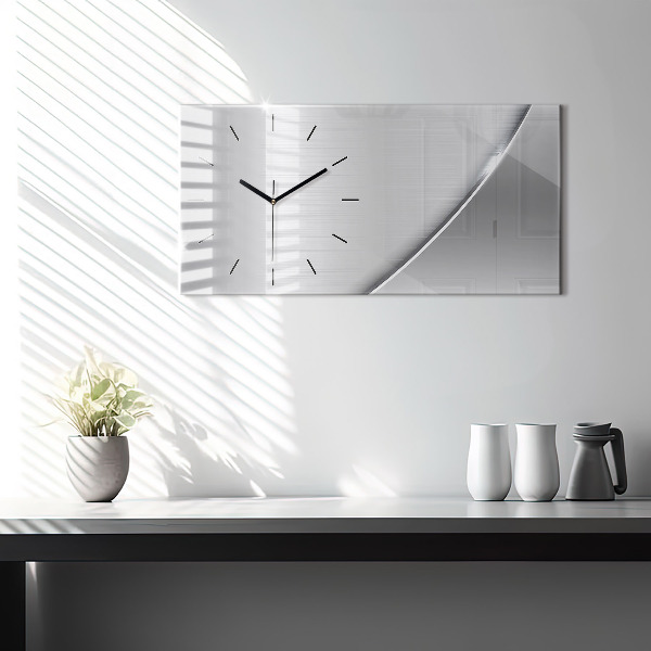 Horizontal wall clock Silver pattern