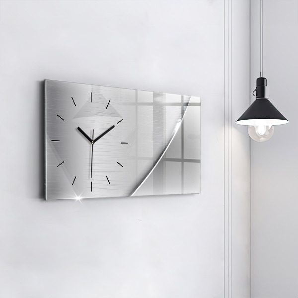Horizontal wall clock Silver pattern