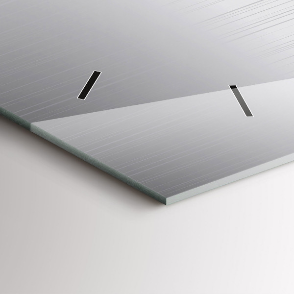 Horizontal wall clock Silver pattern