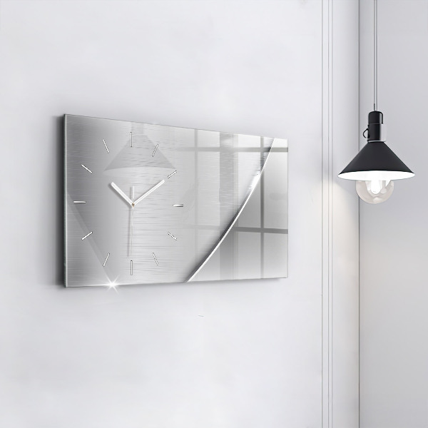 Horizontal wall clock Silver pattern