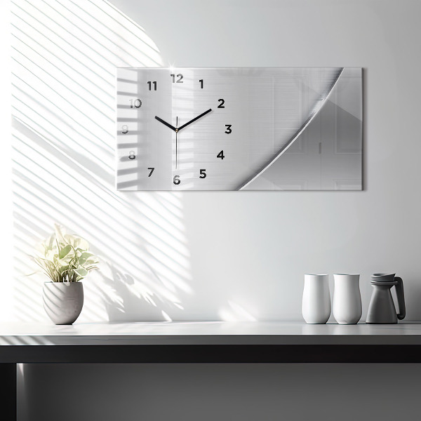 Horizontal wall clock Silver pattern