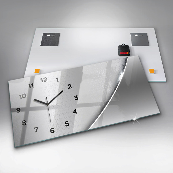 Horizontal wall clock Silver pattern