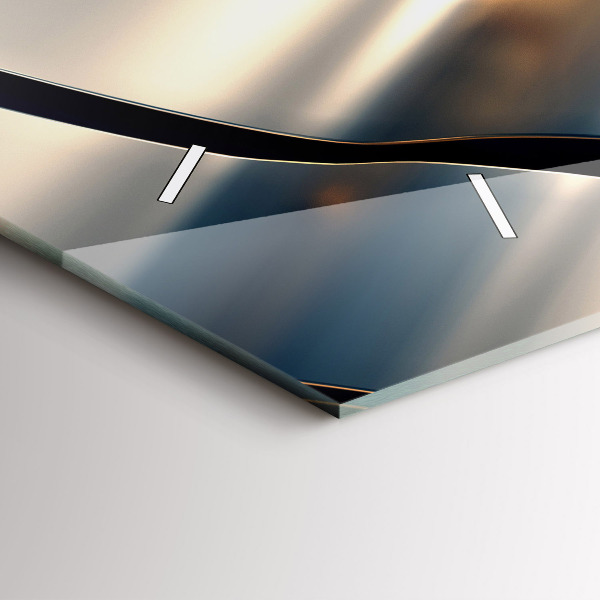 Horizontal wall clock Silver pattern