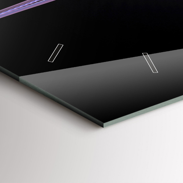 Horizontal wall clock Purple abstraction