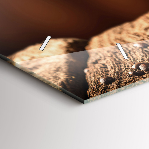 Horizontal wall clock A cup of coffee