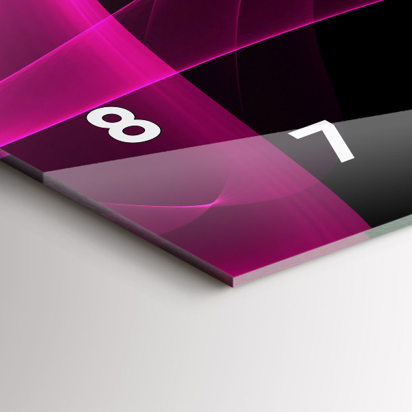 Horizontal wall clock Pink abstraction
