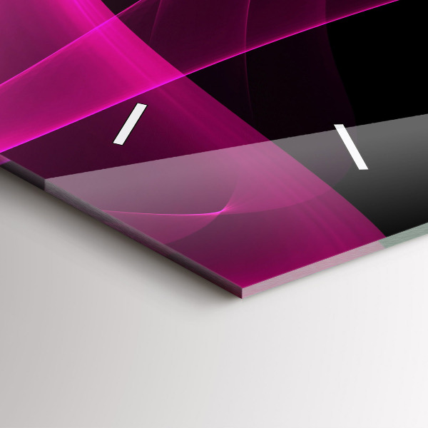 Horizontal wall clock Pink abstraction