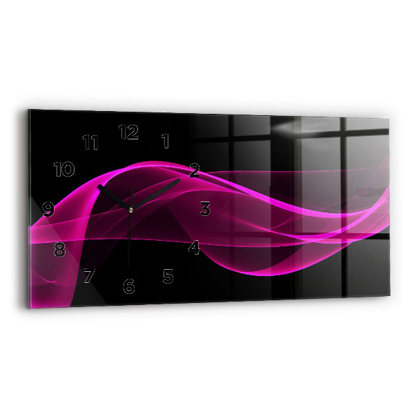 Horizontal wall clock Pink abstraction