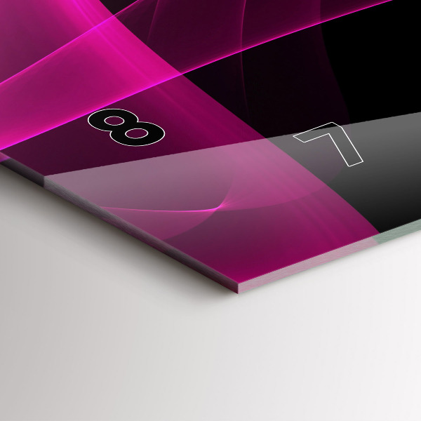 Horizontal wall clock Pink abstraction