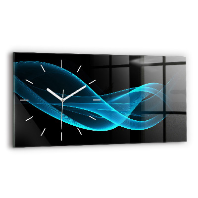 Horizontal wall clock Blue abstraction