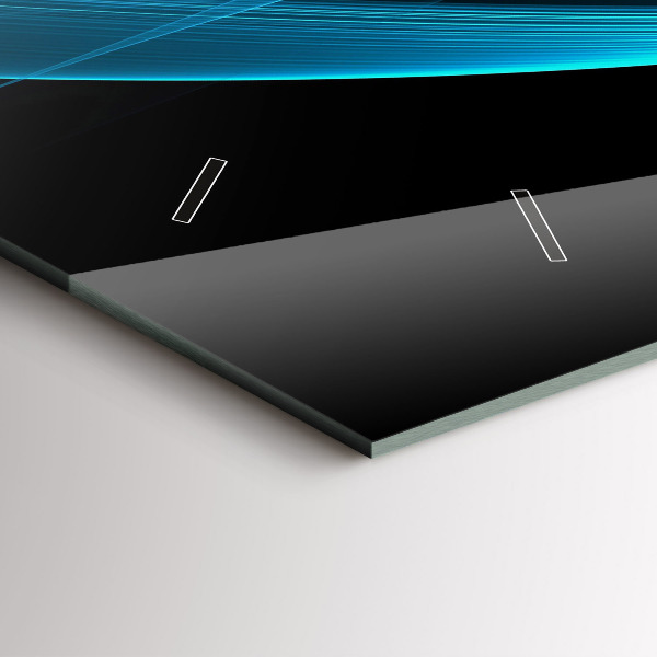 Horizontal wall clock Blue abstraction