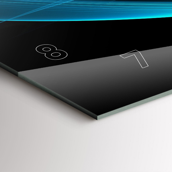 Horizontal wall clock Blue abstraction