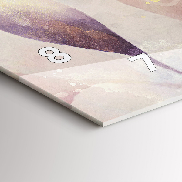 Horizontal wall clock Abstract boho leaves