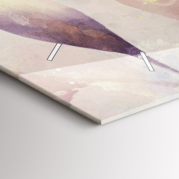 Horizontal wall clock Abstract boho leaves