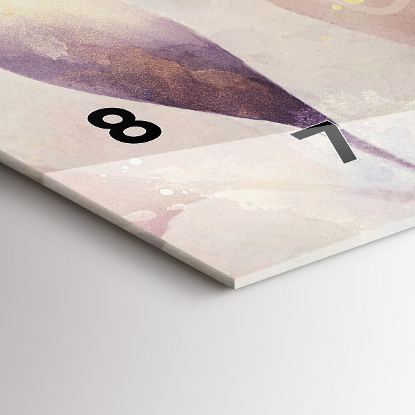 Horizontal wall clock Abstract boho leaves