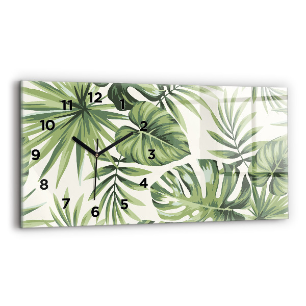 Horizontal wall clock Tropical pattern