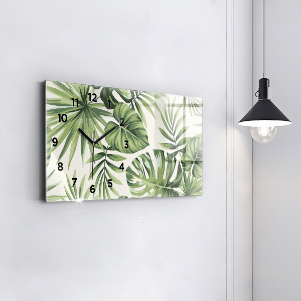 Horizontal wall clock Tropical pattern