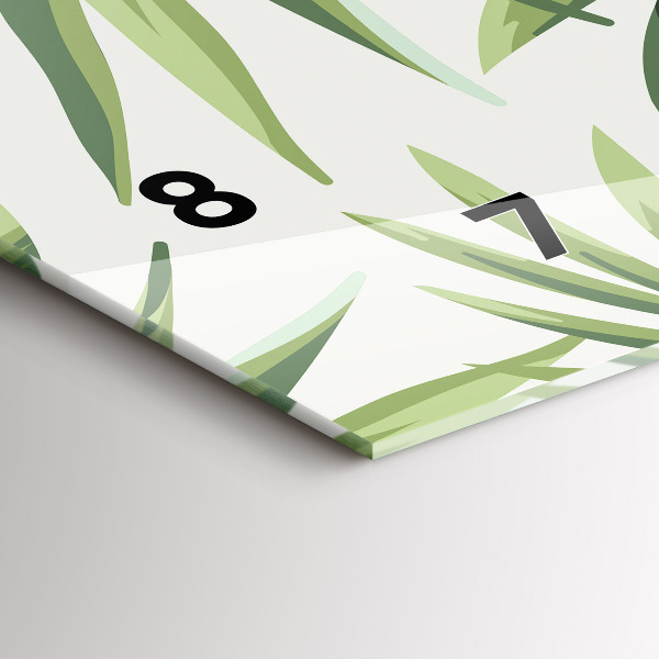 Horizontal wall clock Tropical pattern