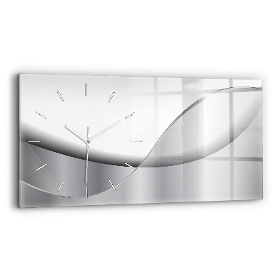 Horizontal wall clock Silver abstraction