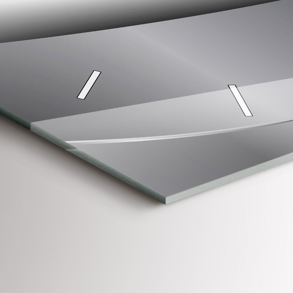 Horizontal wall clock Silver abstraction