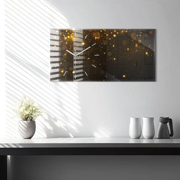 Horizontal wall clock Gold dust