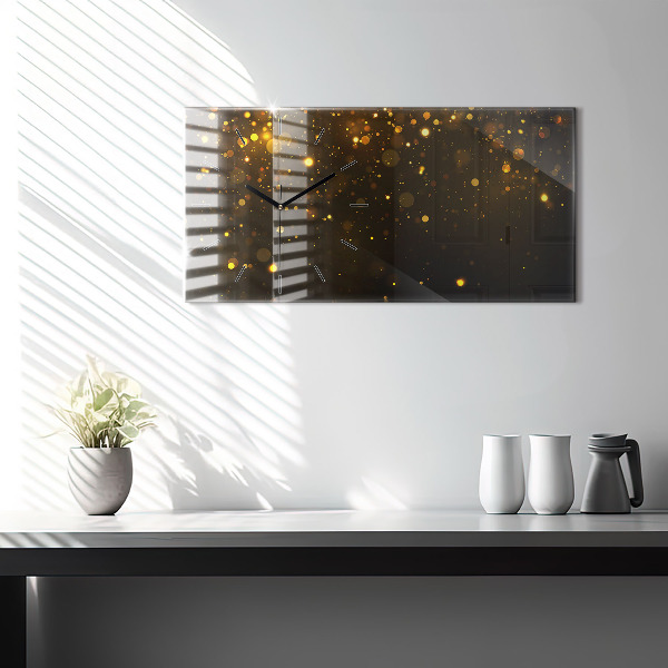 Horizontal wall clock Gold dust